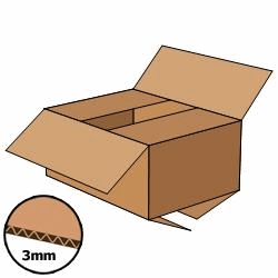 Kartonnen doos 400x300x180 mm, bruin, enkelgolf 3 mm, Fefco 0201 [Pallet] artikel afbeelding