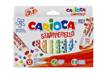 Viltstiften Carioca stempelstift 2 in 1 set à 12 kleuren artikel afbeelding
