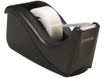 Scotch® C60 Dispenser, Zwart + 4 rollen Magic Tape 810 Plakband, Onzichtbaar, 19 mm x 33 m, Mat Transparant
