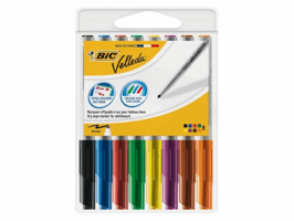 Viltstift Bic Velleda 1748 whiteboard rond medium assorti blister à 8 stuks