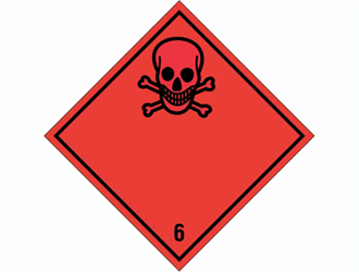 Gevarenetiket A31, 100X100mm rood opdruk zwart. Klasse 6 artikel afbeelding