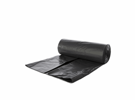 Zakken. Materiaal LDPE. Breedte 90 cm x Lengte 110 cm. Inhoud 170 liter. Dikte 50 micron. Kleur Grijs. Verpakt per 10 rol á 15 zakken