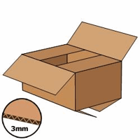 Kartonnen doos 220x155x100 mm, bruin, enkelgolf 3 mm, Fefco 0201, A5