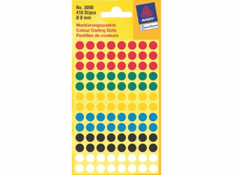 ETIKET AVERY ZWECK 3090 8MM 416ST ASSORTI artikel afbeelding