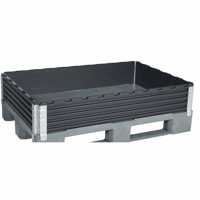 Kunststof opzetframe, VE = 2 stuks voor europallet 1200x800 mm (Functie: diagonaal inklapbaar met 4 scharnieren; Gewicht: 10 kg; Gewicht per stuk: 5 kg; Uitvoering opzetwanden: 4 scharnieren)