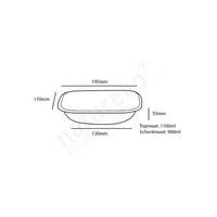 Suikerriet bowl rechthoek 900ml/19,5x17x5,5cm, kleur bruin