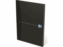 Oxford gebonden boek A4, 96 vel, gelijnd, 90 g/m², zwart (pak 5 stuks)