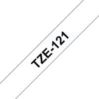 Labeltape Brother P-touch TZe-121 standaard 9mm zwart op transparant