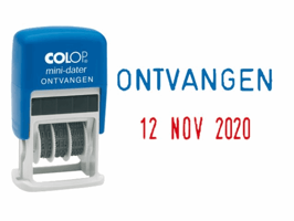 Woord-datumstempel Colop S160O ontvangen