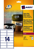 Etiket Avery L7063-20 99.1x38.1mm polyester wit 280stuks