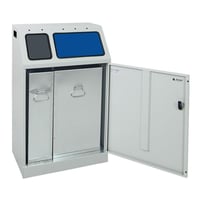 Afvalbak voor kringloopmateriaal, staal inhoud 60 + 30 l, b x h x d = 580x920x380 mm DUPLEX, 2 binnenbakken