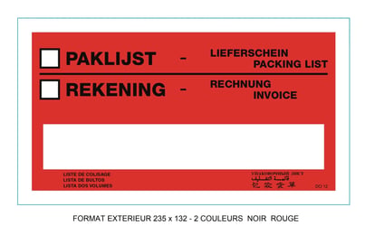 JIPSNEL Doculop© DL Buitenafm. 235x132mm Paklijst Rekening artikel afbeelding