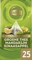 Thee Lipton Exclusive Groene thee Mandarijn 25 piramidezakjes
