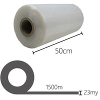 Machinewikkelfolie 50cm breed 23my Transparant