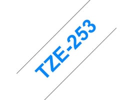 Brother TZe-253 Tape, 24 mm x 8 m, Blauw op Wit