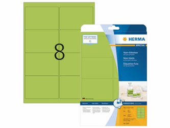 Herma Neon etiketten 99x68mm, neon-groen (pak 160 stuks) artikel afbeelding