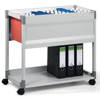 Hangmappenwagen voor 90 mappen, 1 etage, 1 plateau lichtgrijs