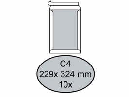 Envelop Quantore bordrug C4 229x324mm zelfklevend wit 10 stuks