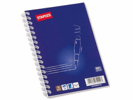 Staples Spiraalblok A6, gelijnd (pak 5 x 100 vel)