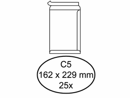Envelop Quantore akte C5 162x229mm zelfklevend wit 25 stuks
