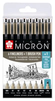 Fineliner & brush set Sakura Pigma Micron 7 + 1 Pigma Micron PN gratis