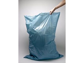 Afvalzak 165 liter, 80 x 120 cm, T70 LDPE, Blauw (rol 20 stuks) artikel afbeelding