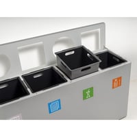 Verzamelstation voor recyclebare materialen inhoud 4x30 l met binnenemmers