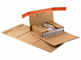 Colompac extra zekere boekverpakking met veiligheidssluiting 310x220x-92mm Kleur: Bruin CP030.03