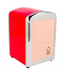 Servet dispenser voor mini servet rood RVS