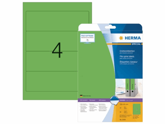 Herma Ordneretiketten 192x61 mm, groen (pak 80 stuks) artikel afbeelding