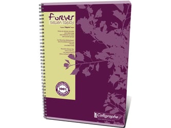 Clairefontaine Forever Spiraalblok A4, Gelinieerd, Rood en lila (pak 5 x 90 vel) artikel afbeelding