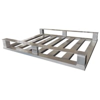 Vlakke aluminium pallet met 2 sleeplatten l x b = 1200x1000 mm