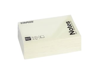 Staples Super Sticky Zelfklevend Notitieblok, 127 x 76 mm, Geel (pak 6 x 90 vel) artikel afbeelding