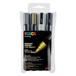 Lakmarker Uni Posca 1,8-2,5mm metal/pk4