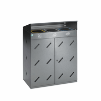 Verzamelstation voor recyclebare materialen 3-voudige inworp, inhoud 300 l antiekzilver