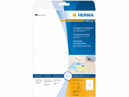 Etiket HERMA 4683 210X148mm transparant mat 50 etiketten