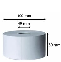 Kassarollen 60x100x40, 108 meter, thermorollen wit