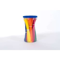 Kabelbinder-box 9 x 50 stuks verschillende kleuren, 4.8mm x 200mm.  wit - zwart - blauw  - geel - groen - rood  - bruin - roze - oranje artikel afbeelding