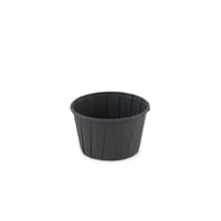 Bakje papier (FSC®) rond zwart 3.25oz / 96ml , ø 66 x h42mm