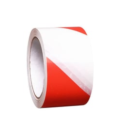 Vloermarkeringstape zelfklevend, 1 rol rood-wit, VE = 2 stuks artikel afbeelding
