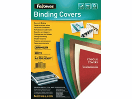 Voorblad Fellowes A4 Chromolux 250gr wit 100 stuks