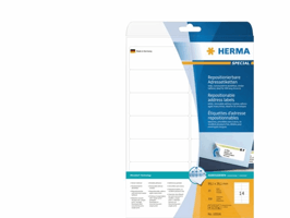 Etiket HERMA 10016 99.1x38.1mm verwijderbaar wit 350 etiketten