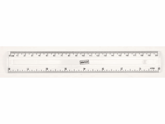 Staples Liniaal, barstbestendig, 20 cm / 8 inch, transparant artikel afbeelding