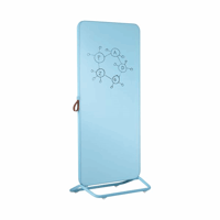 Mobiel design schrijfbord glasoppervlak b x h = 887x1924 mm, blauw (Framekleur: blauw; Kleur tafel: blauw)
