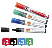 Viltstift Nobo whiteboard Liquid ink schuin assorti 4mm 10st