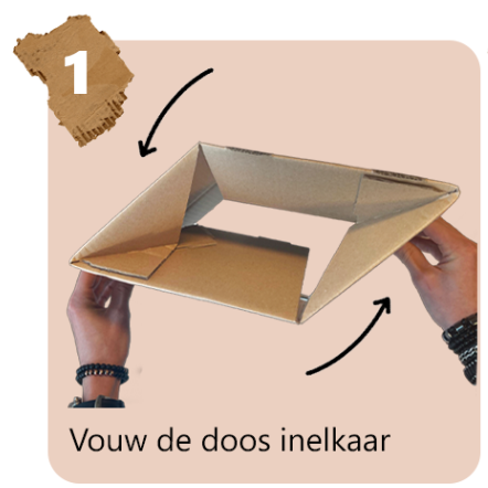 Vouw de doos in elkaar