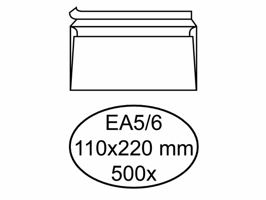 Envelop Hermes bank EA5/6 110x220mm zelfklevend wit doos à 500 stuks