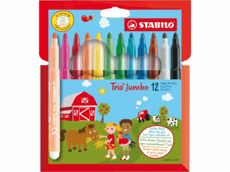 VILTSTIFT STABILO TRIO JUMBO XL 380/12 ASS artikel afbeelding