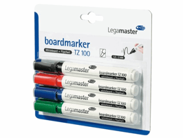 Viltstift Legamaster TZ 100 whiteboard rond 1.5-3mm assorti blister à 4 stuks