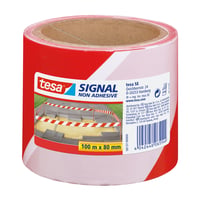 Signaallint Tesa 58137 80mmx100m rood/wit